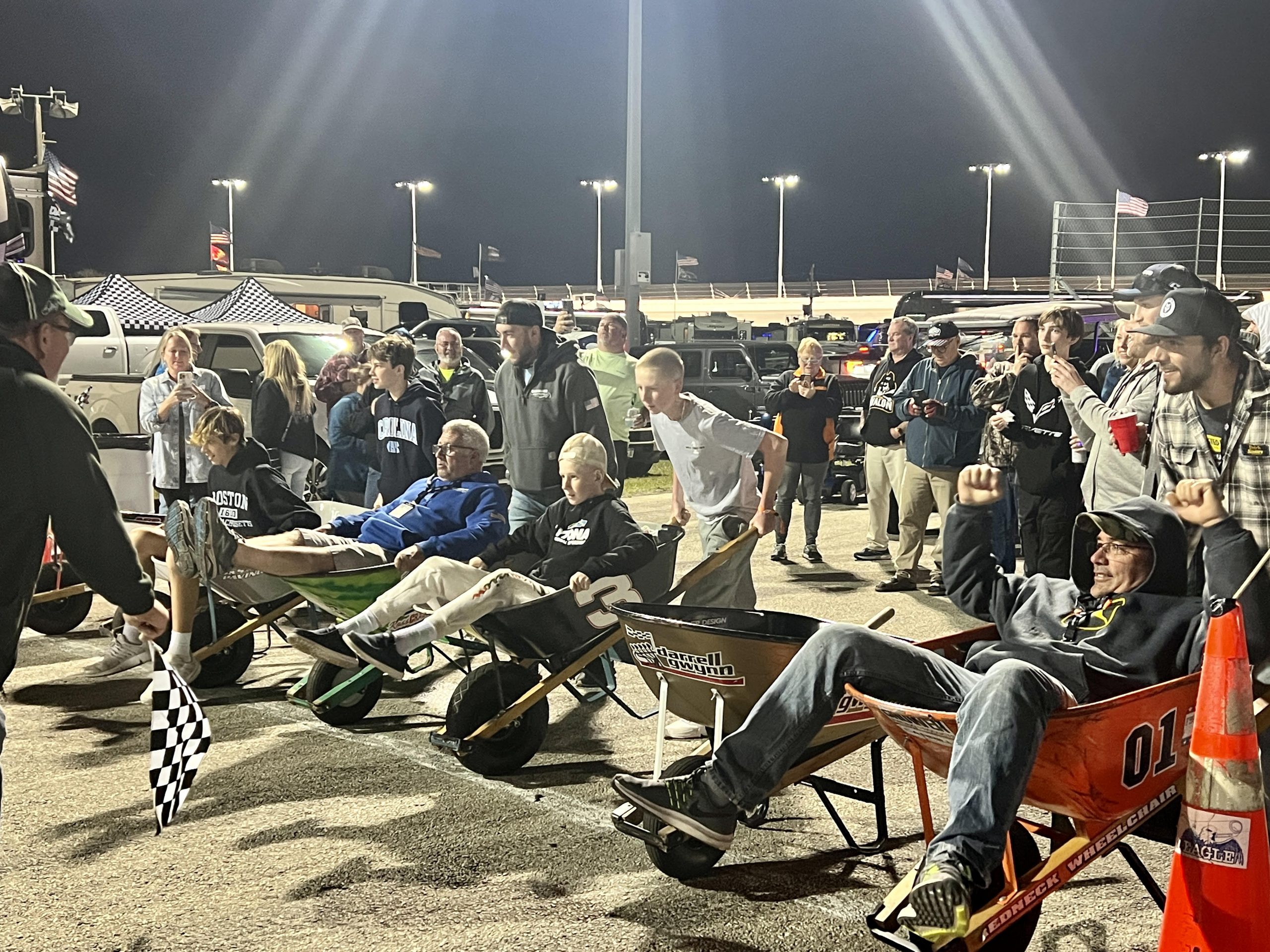 Wheel Barrow Races at the Daytona 500 2023